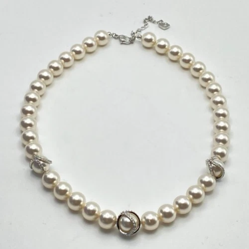 Collar Perlas Swarovski DESNUDO TODO ALREDEDOR 16”-181/2” + 2 Extensores Cristal 1179752 Foto 4 de 4