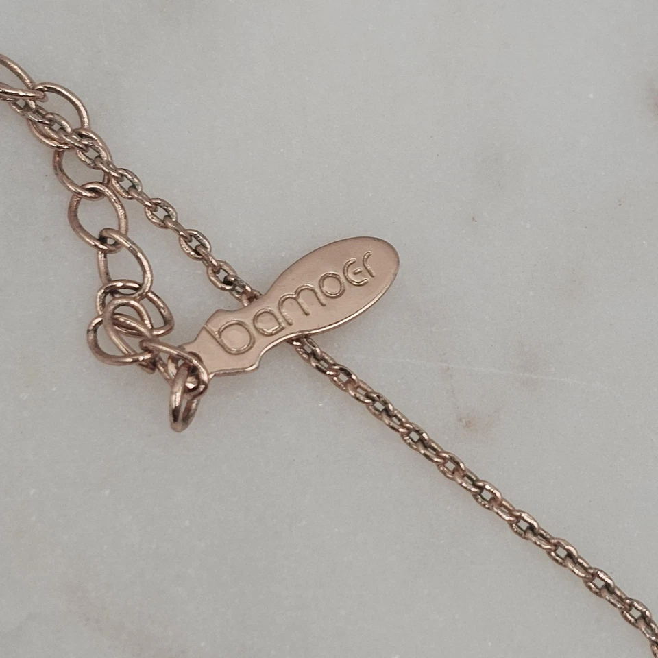 Colar Bamoer ouro rosa colorido pingente de flor de cristal feminino joia presente - Imagem 4 de 4