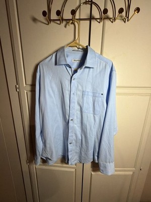 Tommy Bahama Men's Long Sleeve Button-Down Casual Shirt in Light Blue