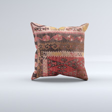 Vintage Turkish Kilim Cushion Cover 60x60 cm Square Wool Large Pillowcase 66546