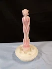 Fenton Rosalene Glass Nymph Figurine w/ Milk Glass Frog