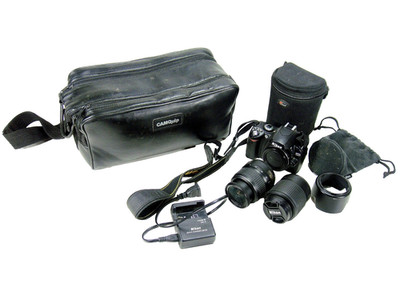 Nikon D40 Digital Camera 2 Lenses  Accessories Parts Repair READ