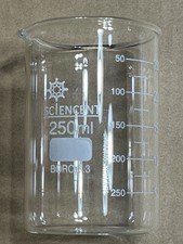 250ml Low Form Glass Beaker, 6 Pack 3.3 Borosilicate Glass