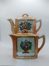 Vintage Lusterware Ceramic Creamer  Teapot Set Made Hand Painted Made In Japan