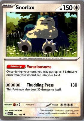 Snorlax 143/165 Uncommon SV: Scarlet & Violet 151 LP Pokemon Card