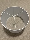 White Solid Fabric Metal Drum Lamp Shade 15 in x 10 in — photo 2