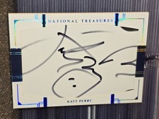 2018 National Treasures Football Cuts Katy Perry Auto Autograph #1/1 Masterpiece