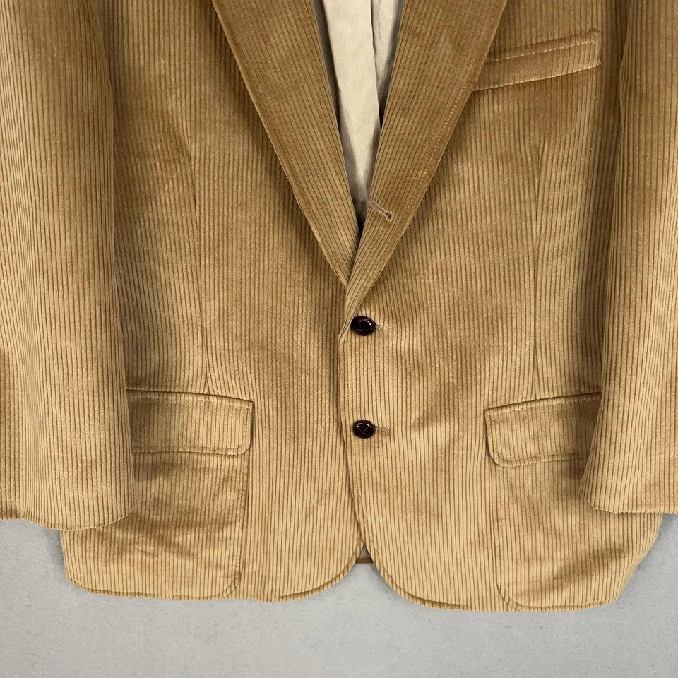 Orvis Jacket Mens 44R Tan Corduroy Elbow Patch Sport Coat Tailored in USA Blazer - Image 3 of 4
