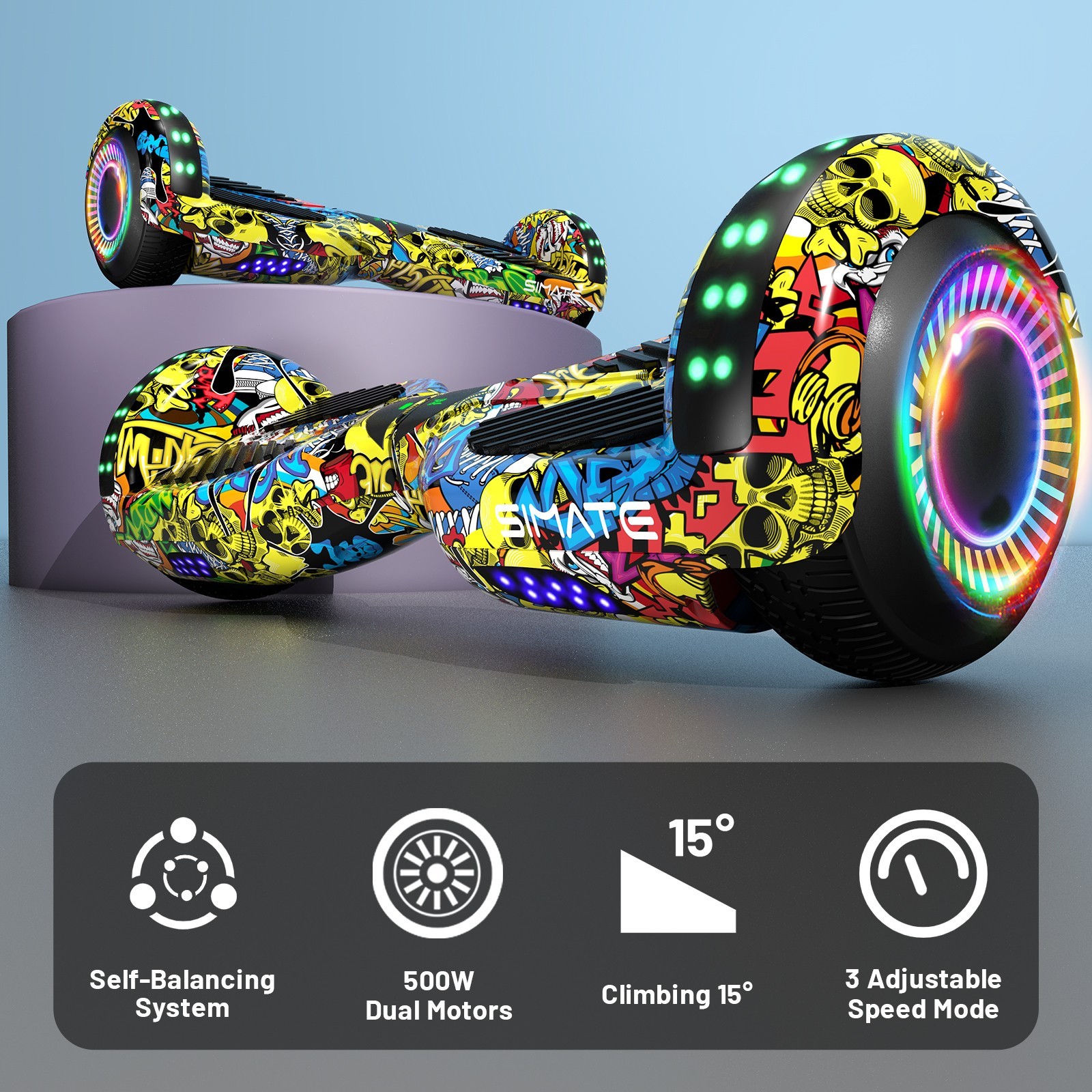 Commugo Hoverboard Self-Balancing Scooter Hoverboard UL 2272 Bluetooth for Kids