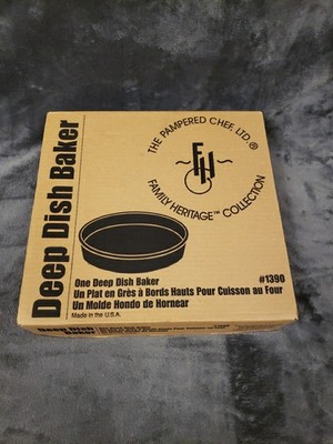 Pampered Chef Deep Dish Baker #1390 11'' Family Heritage Collection Stoneware