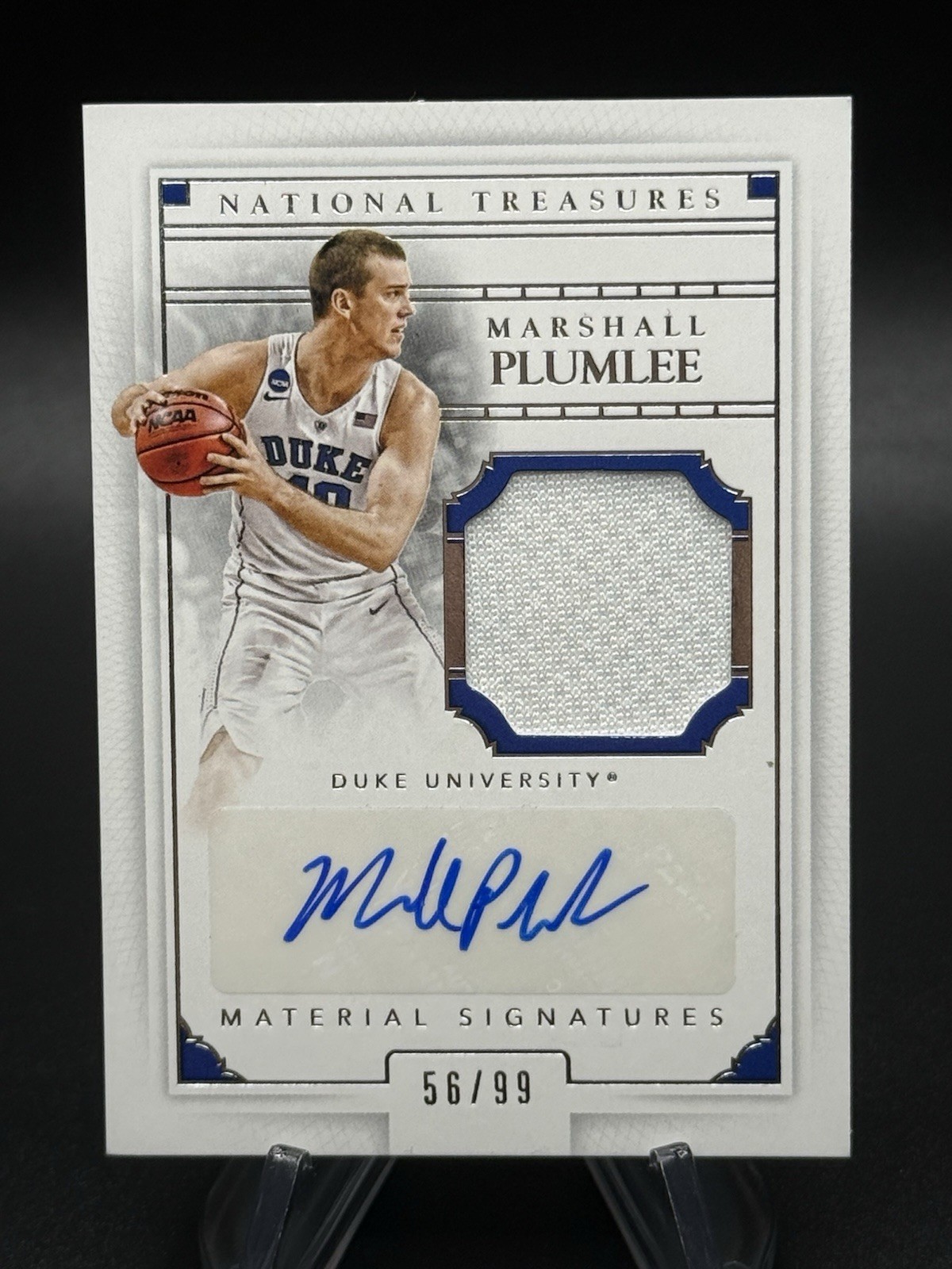2016 Marshall Plumlee Panini National Treasures Rookie Patch Auto /99 #141 Duke