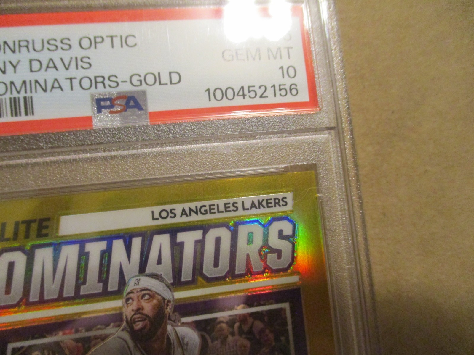 2022-23 OPTIC ANTHONY DAVIS #6 ELITE DOMINATORS GOLD PRIZM 9/10 PSA 10 GEM MINT! view 4