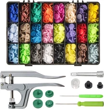 Plastic Snaps with Snap Pliers, 360Set T5 KAM Snaps Starter Fasteners Kit, No-Se