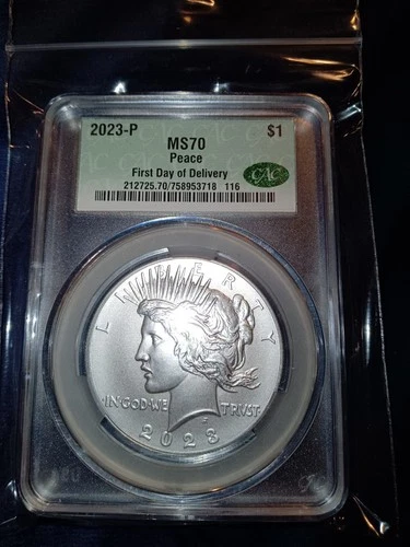 2023 P $1 Silver Peace Dollar CAC MS70 First Day of Delivery