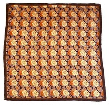 Vintage Chrysanthemum Floral Silk Pocket Squa...