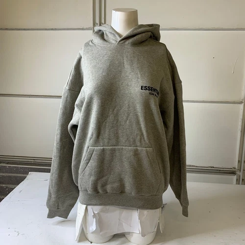 Felpa con cappuccio pullover Fear of God ESSENTIALS unisex taglia XS misto cotone avena scuro