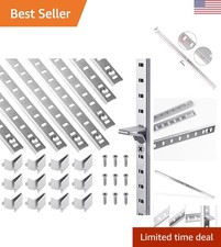Adjustable Metal Shelf Bracket Rails - 20 Packs for Versatile Home Organization