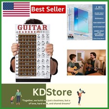 Guitar Chord  Fretboard Note Chart Poster - Easy Basic Guide, 11x17