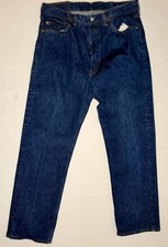 Vintage Levis 501 Jeans 1970s Small e Red Tab Medium Indigo Denim Button Fly.