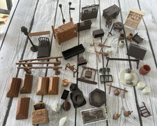 MARX Lot Western Furniture Bunk Beds Plastic Toy Soldiers Playset MORE