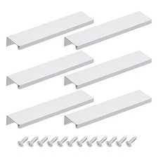 Cabinet Edge Finger Pull, 10pcs 150mm/5.91 Hidden Cabinet Pulls, Silver