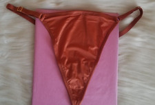 VICTORIA'S SECRET SMOOTH ADJUSTABLE V-STRING THONG PANTY LARGE GINGERBREAD NWT
