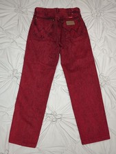 Vintage Wrangler Jeans Womens 9 Red Straight Leg Regular Fit Denim USA Made