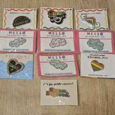 Lot Of 10 Enamel Gay Pride Pins She He They Rainbow Queer Joy Proud Lot 3