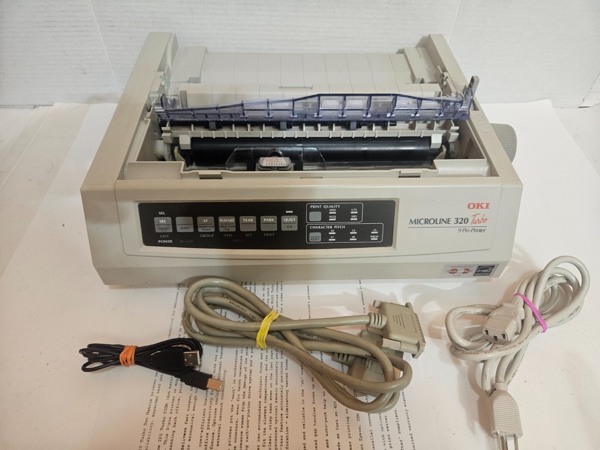 Oki Data D22800A Microline 320 Turbo 9 Pin Dot Matrix Printer No