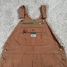 Liberty Bib Overalls Mens 36x30 fits 36x29 Brown Canvas Utility Workwear