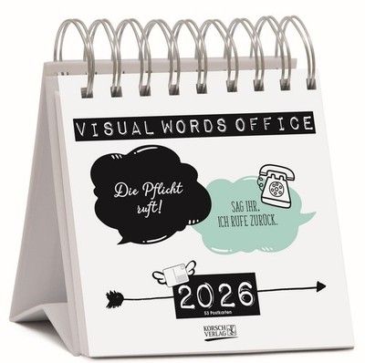 Korsch Visual Words Office Postkartenkalender  2026 Wochenkalender 235826