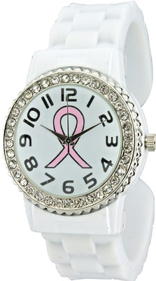 Women's Geneva Breast Cancer Awareness Pink Ribbon Battery Bangle Watch New