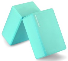 Set of 2 High Density Yoga Blocks, 9"x6"x4" Each, Pair Green 