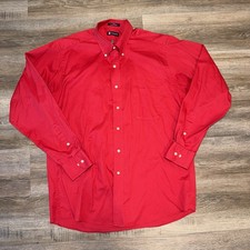 Chaps Red Dress Shirt Wrinkle Resistant 16-16.5 34/35