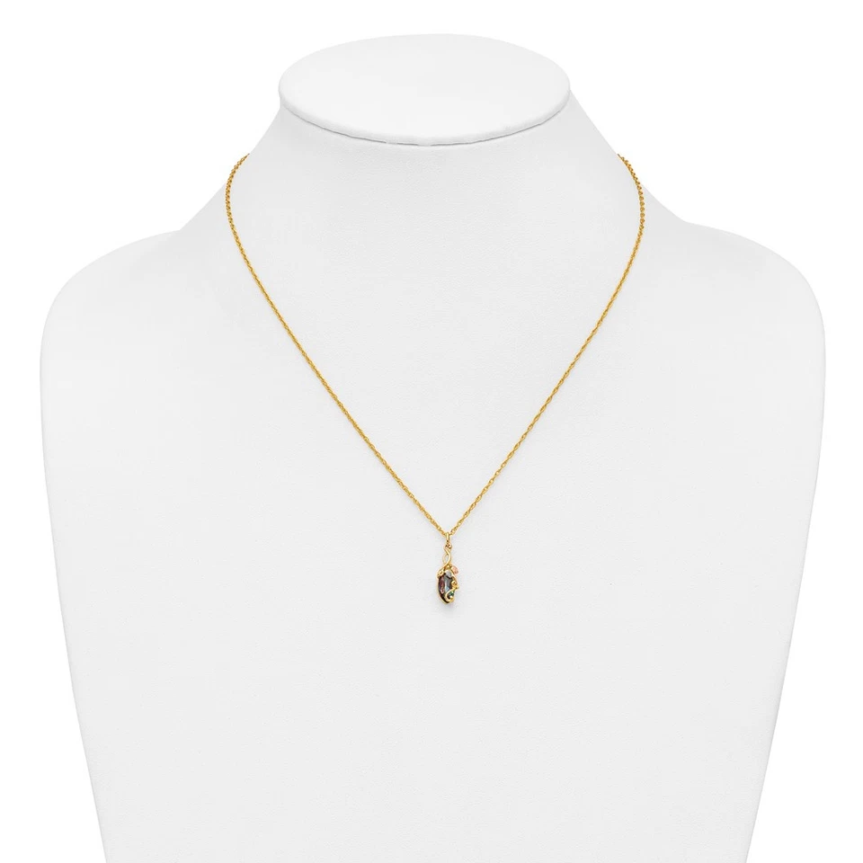 Collar Topacio Místico Oro Colinas Negras Tricolor 10K 18 Pulgadas Foto 4 de 4