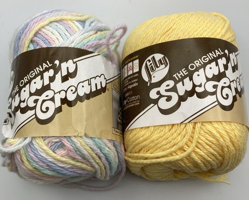 Cotton Yarn Mixed Lot Sugar & Cream Pretty Pastels & Yellow Worsted Weight - Picture 4 of 4