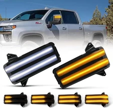 LED Side Mirror Turn Signal Light for Chevy Silverado GMC Sierra 2500 Black