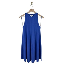 COS Pleated A-Line Mini Dress Cobalt Blue Sz S NWT Sleeveless Knit