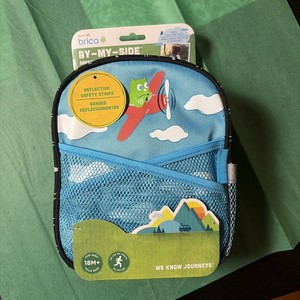 New Munchkin Brica By-My-Side Toddler Safety Harness Backpack Blue Owl Airplane