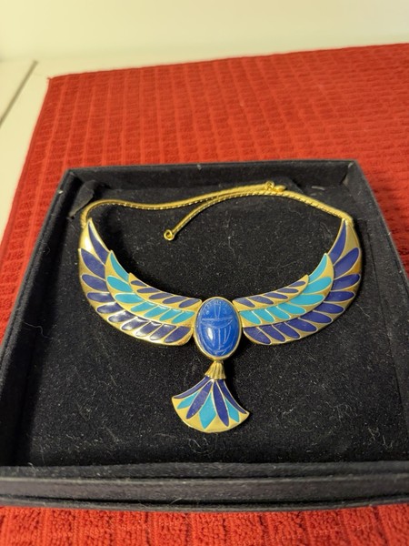 Alternate view of Vintage Franklin Mint Jewel Nile Scarab Necklace New Never Worn