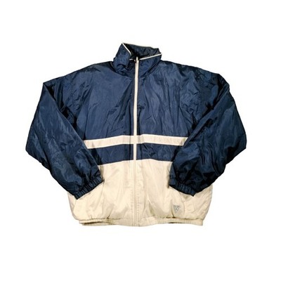 Gin Tonic Shell Jacke XL blau weiß gefüttert Spfr Dienheim Vintage 90er Festival