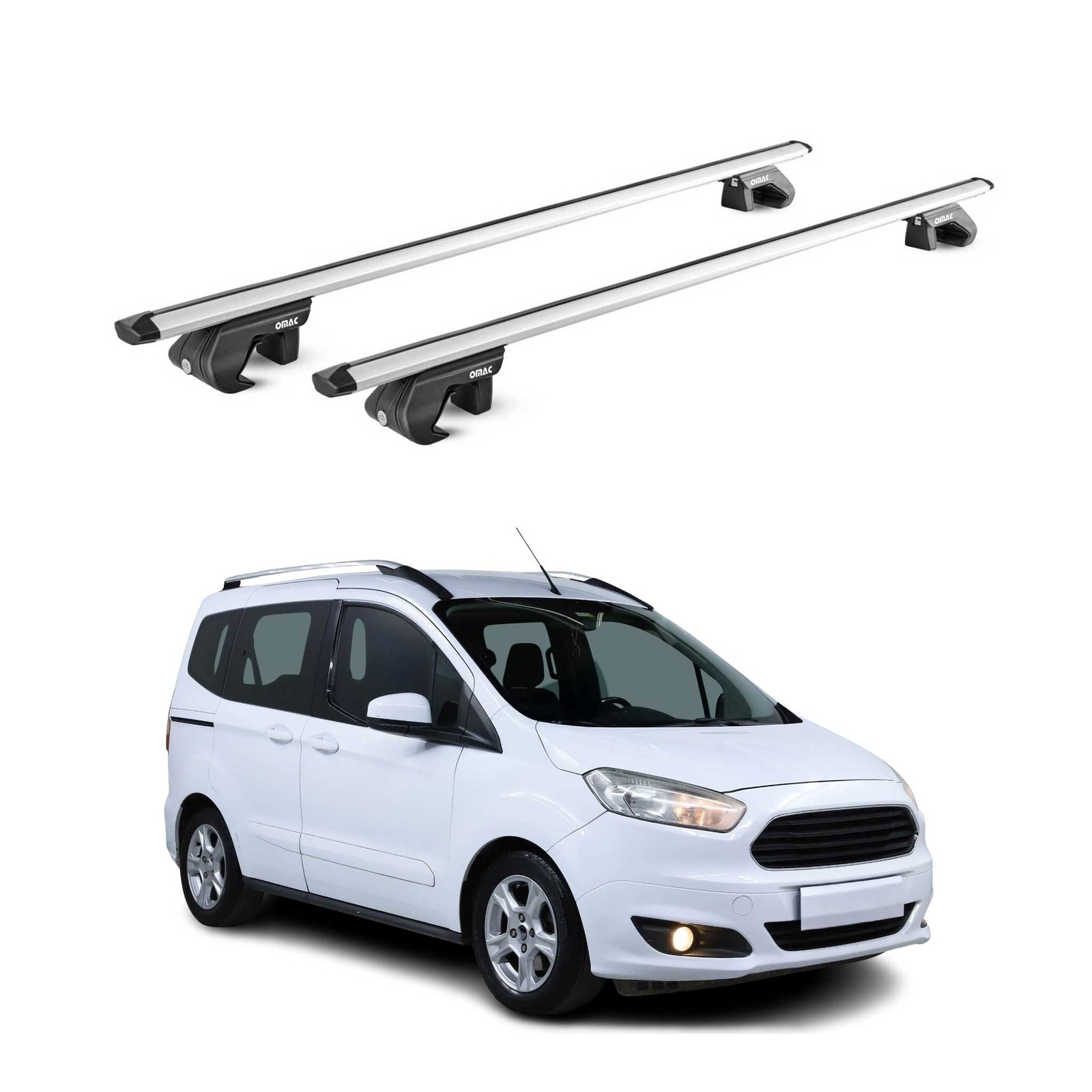 Barres de toit transversales Ford Courier Tourneo 2013-2023 alu