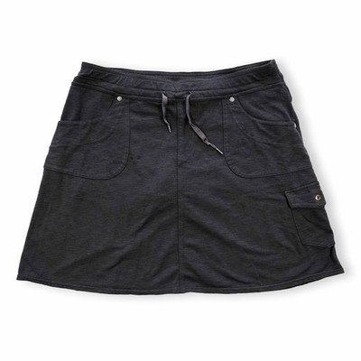 Kuhl Women's Mova Skort Charcoal Gray Embroidered Logo Cargo Pocket Size Medium