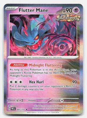 Flutter Mane 043/131 Holo Rare Prismatic Evolutions Pokemon Holo Near Mint