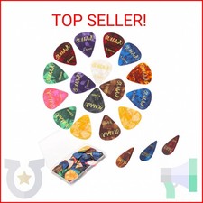60 PCS Guitar Picks, 5 Thickness Abstract Art Colorful Celluloid Guitar Plectrum