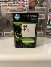 HP 64 BLACK  Tri-Color Ink - X4D92AN 2-Pack 