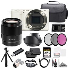 Sony ZV-E10 White Body Sony FE 35mm f/1.8 Lens 32GB 3 PC Filter- Kit