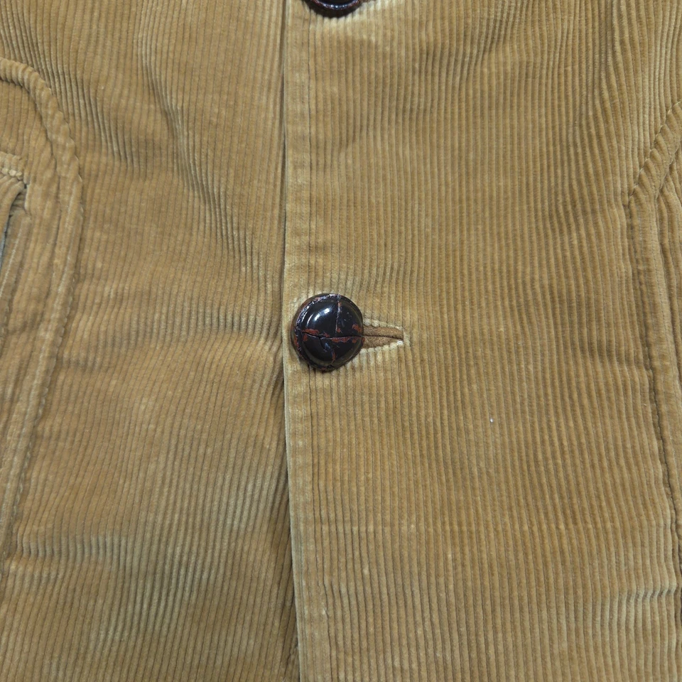 Abrigo Cortefiel Para Hombre 44 Tostado Pana Edredón Borde 3 Botones Blazer Chaqueta *LEER* Foto 4 de 4