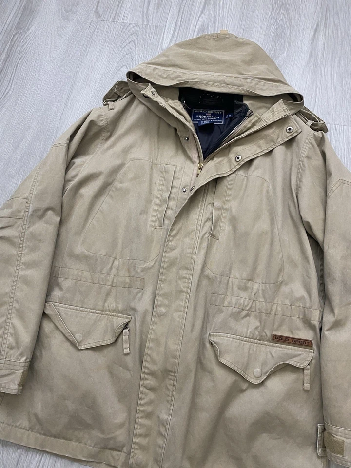 Винтажная охотничья куртка парка 1990-х Polo Sport Sportsman Ralph Lauren военная MD - Изображение 2 из 4