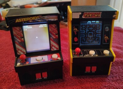 Atari Asteroids & Pac Man Mini Arcade Game Retro Handheld Tested